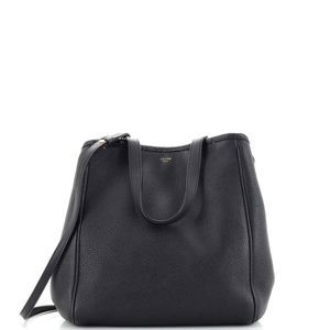 Celine Folded Cabas Leather Small Black